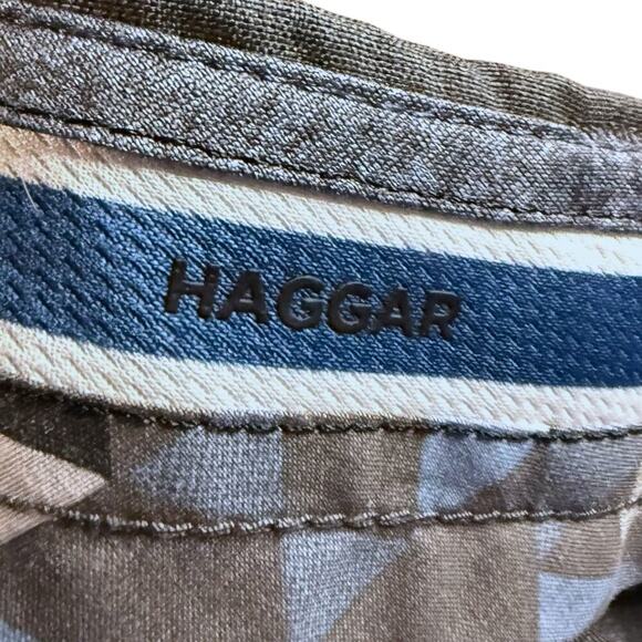 Haggar Cool Performance Dress Pants Mens Charcoal Tapered Slacks Size 34/29 - Picture 3 of 7